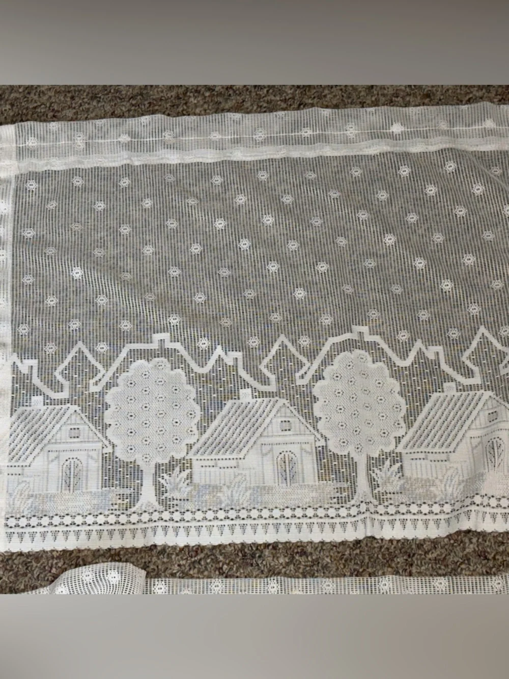 Set of 5 White Lace valences Panel Curtains Set Vintage cottagecore 34